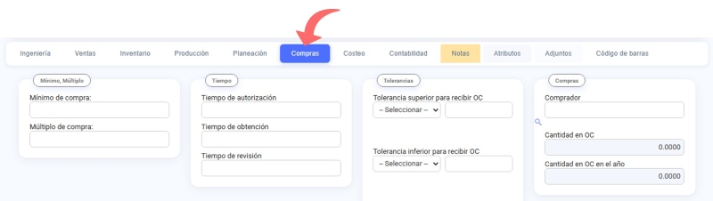 Configuración compras