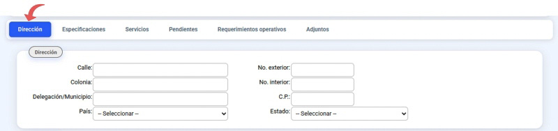 catálogo direcciones de embarque