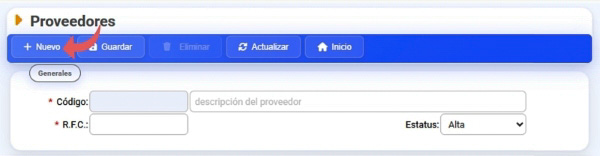 Generar catálogo proveedores