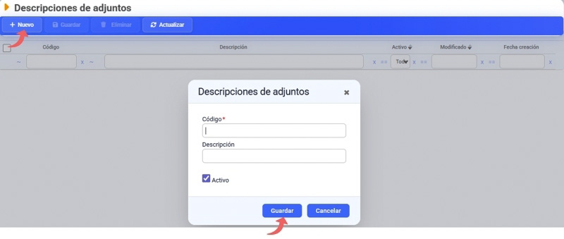 descripciones de adjuntos