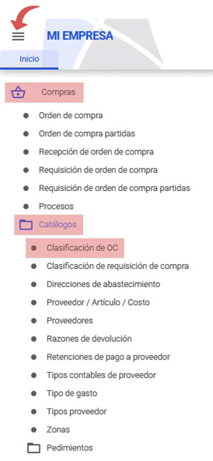 clasificación de OC