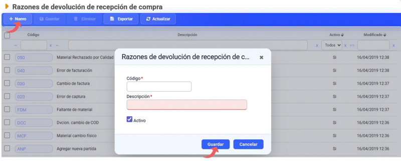 razones de devolución
