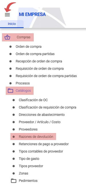 razones de devolución