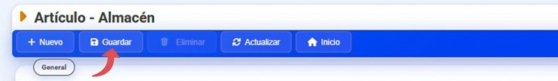 Relación artículos almacén ubicación