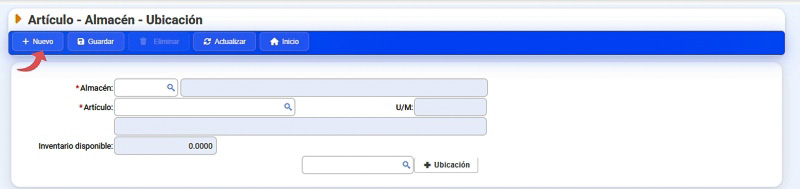 Generar nuevo almacén