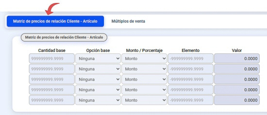 relación Cliente - Artículo - Precio