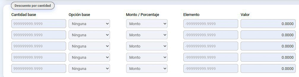 catálogo fórmulas de precios