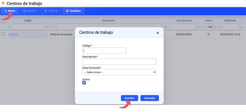 centros de trabajo