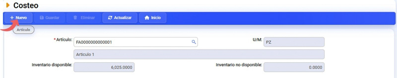 Generar costeo