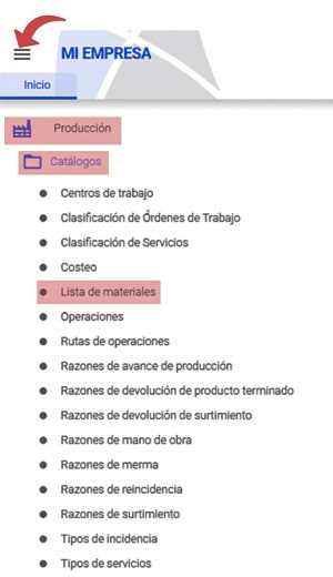 lista de materiales