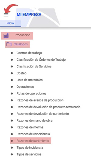 razones de surtimiento
