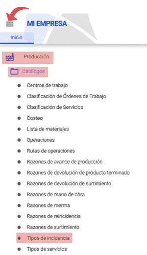 tipos de incidencia