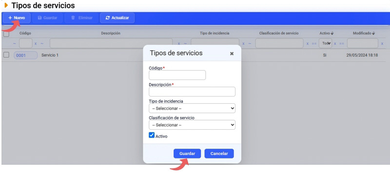 tipos de servicios