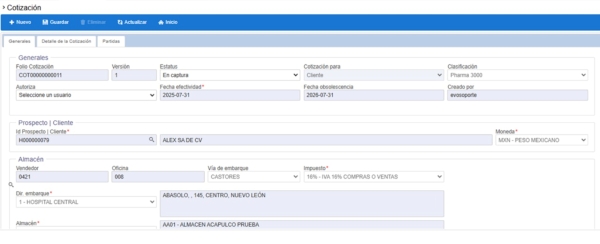 Clasificación Detalle