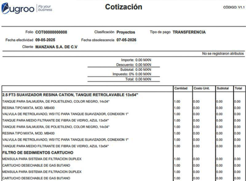 Cotización por proyecto