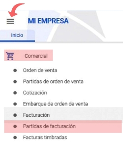 Partidas de facturación
