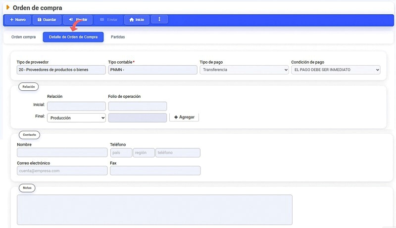 Detalle orden de compra