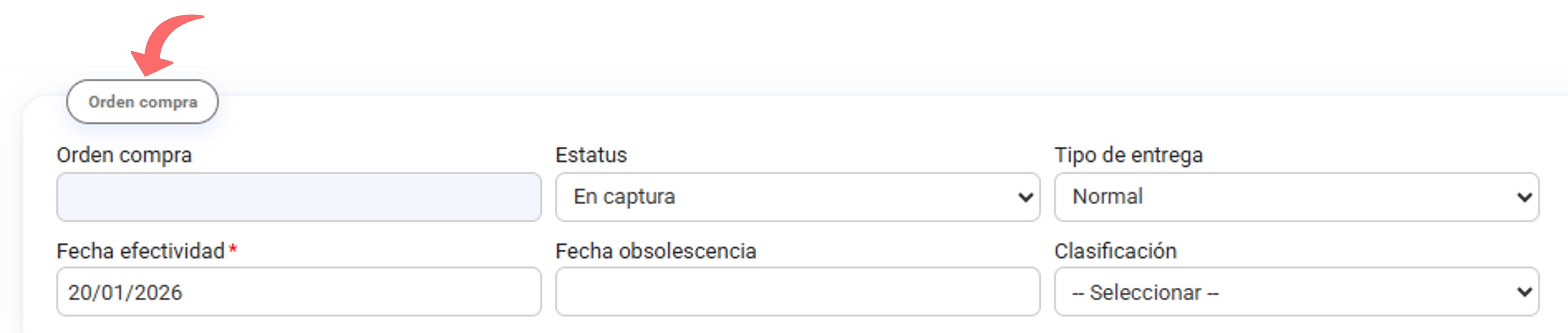 Generar orden de compra