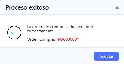 Orden de compra proceso exitoso